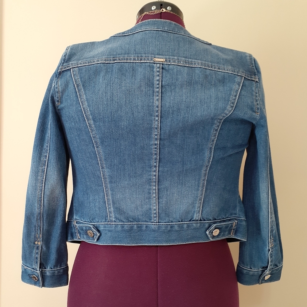 SOLD - WHBM jewel neck denim jacket - Picture 7 of 16